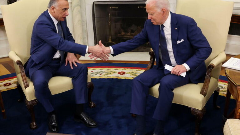 U.S. President Joe Biden holds bilateral meeting with Iraq's Prime Minister Mustafa Al-Kadhimi at the White House in Washington